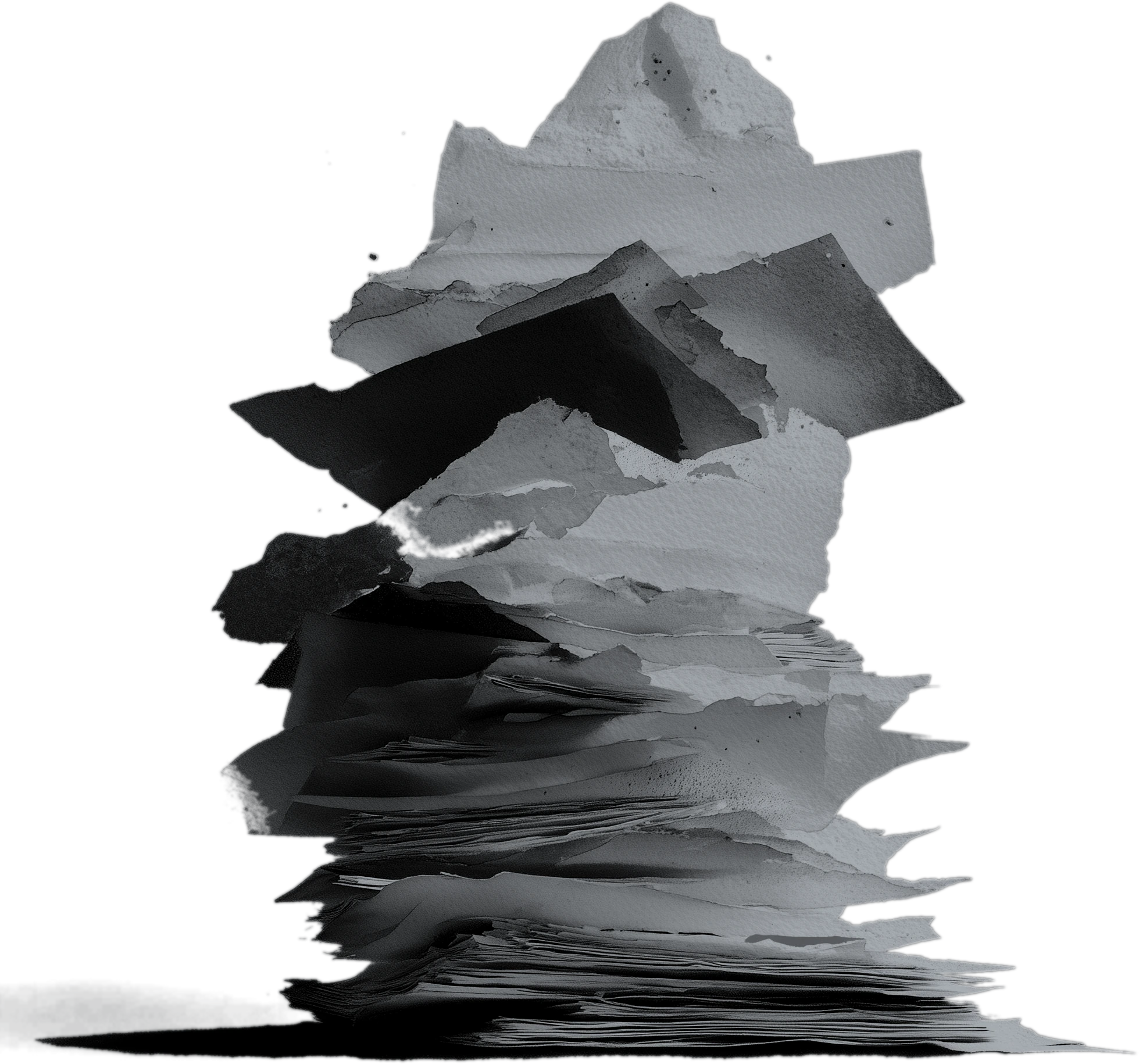 A dull grey stack of identical papers